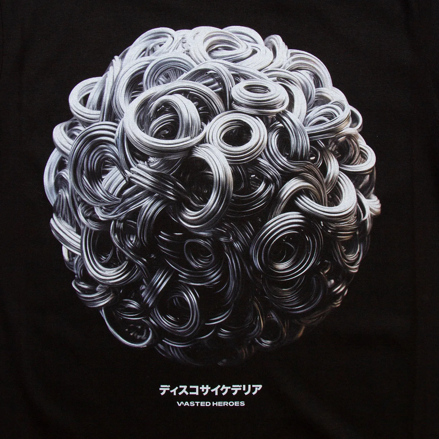 028 Disco Psychedelia Front Print - Tshirt - Black