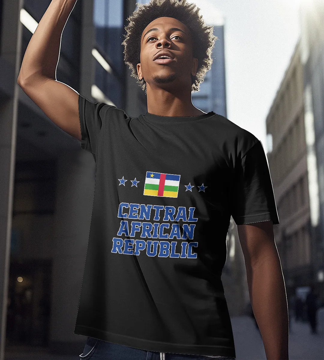 1sttheworld T-Shirt - Central African Republic T-Shirt Black A35