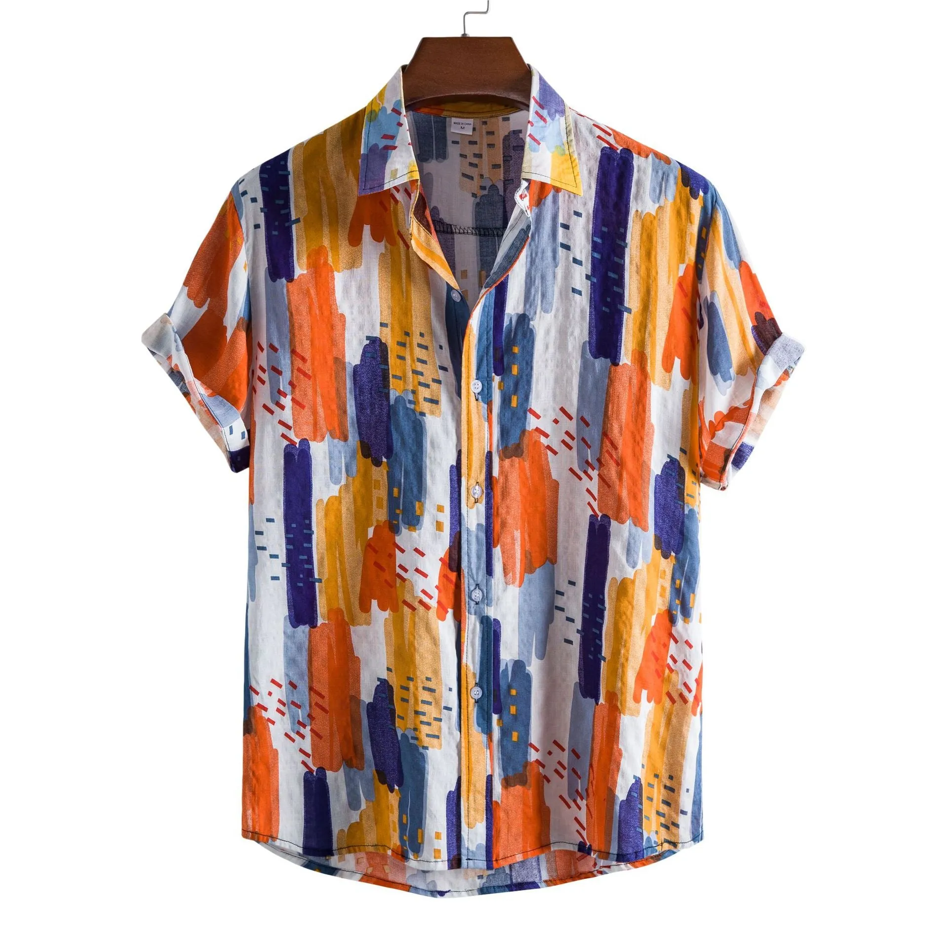 2022 Men Casual  Hawaiian Button Shirts