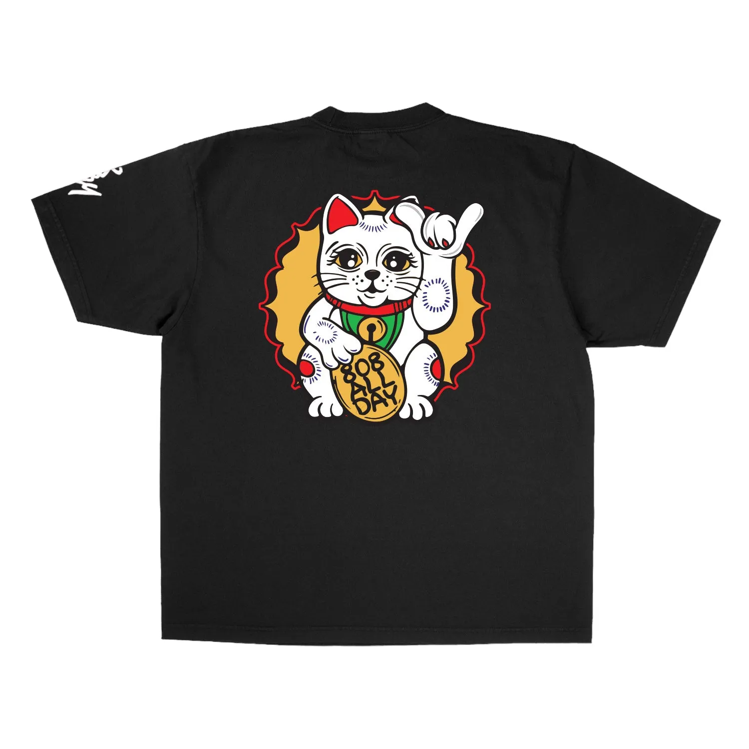 808ALLDAY Lucky Cat Max Heavyweight Black T-Shirt