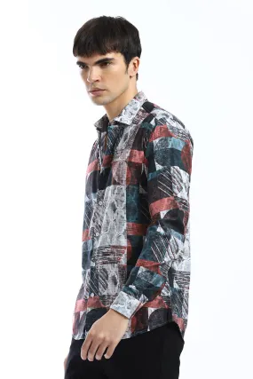 Abstract Print Full-Sleeves Shirt