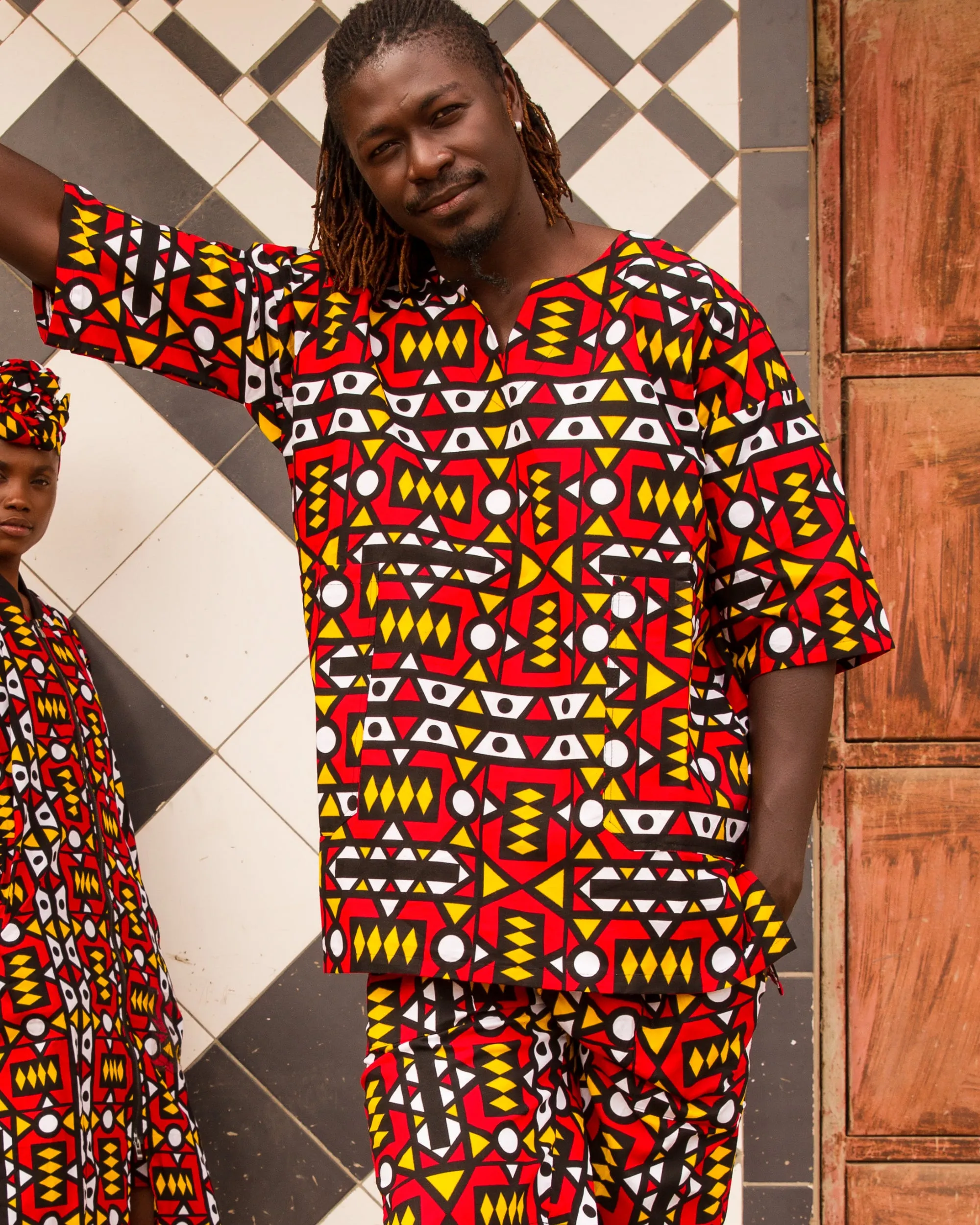 African T-Shirt in Electric Red