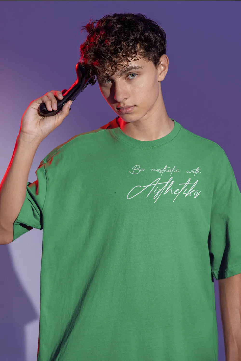 Aisthetikos Mens Oversized Tshirt (Purple)