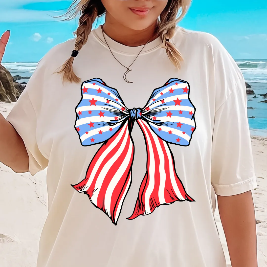 AMERICAN FLAG BOW SHIRT