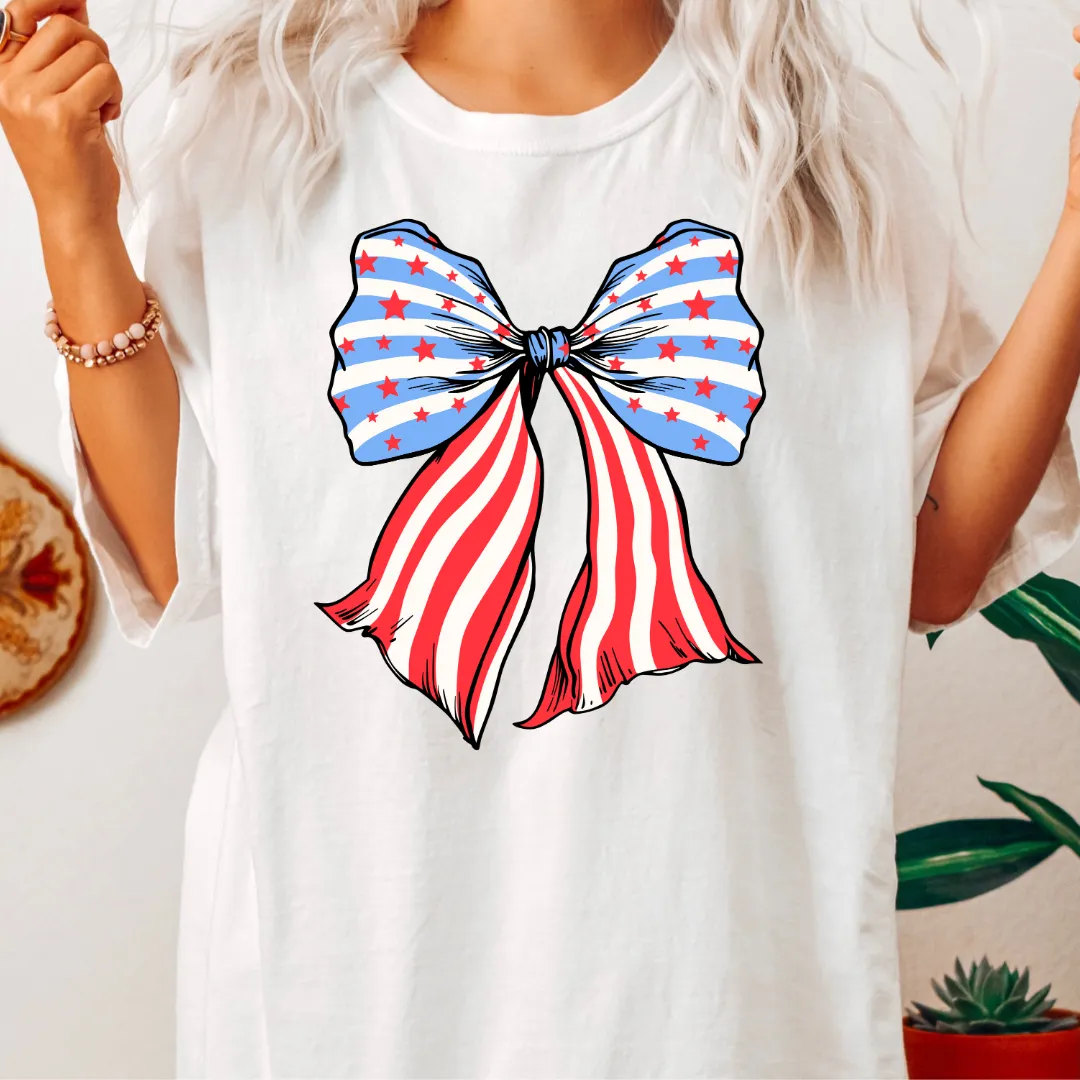 AMERICAN FLAG BOW SHIRT