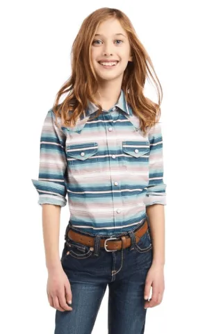 Ariat Girl's R.E.A.L Downstream Serape Snap Up Long Sleeve Western Shirt 10042240