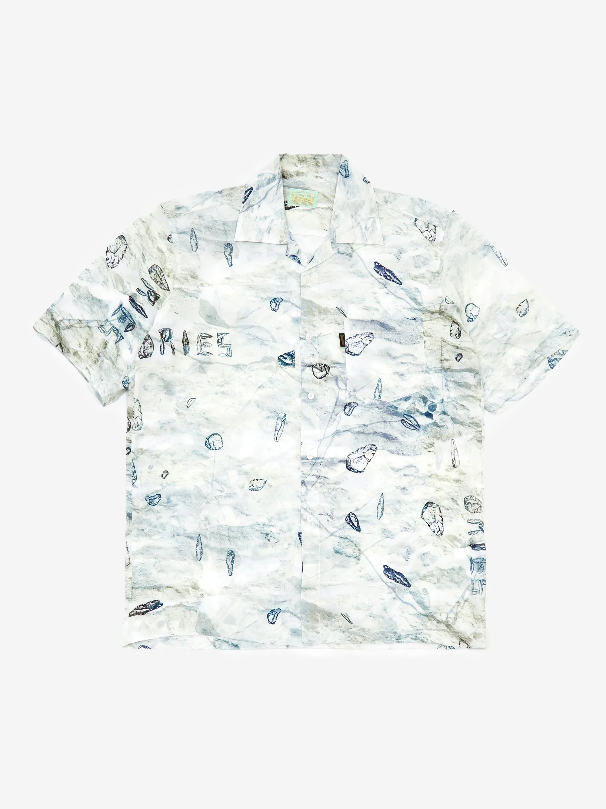 Aries Flints Hawaiian Shirt - White