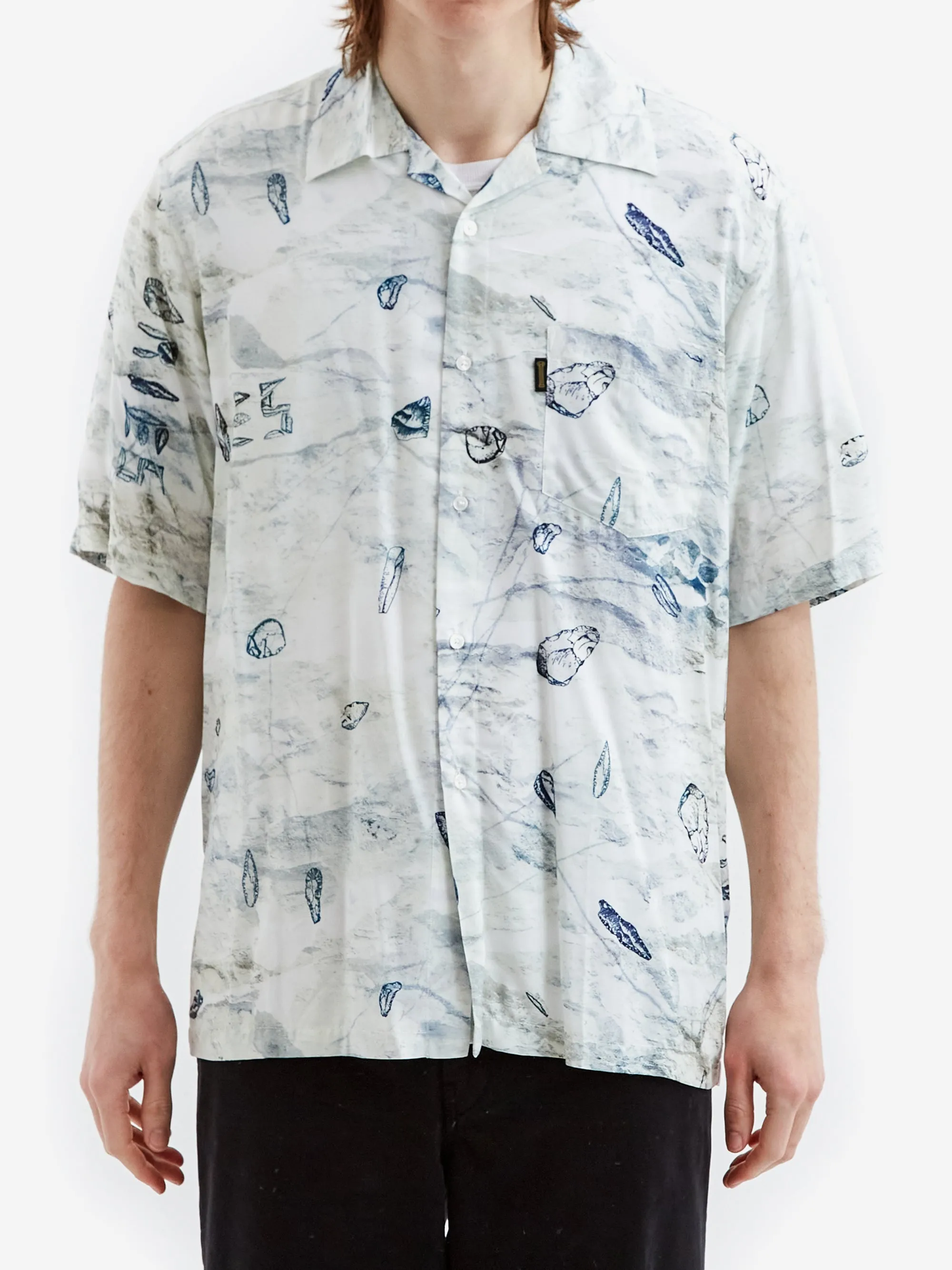 Aries Flints Hawaiian Shirt - White