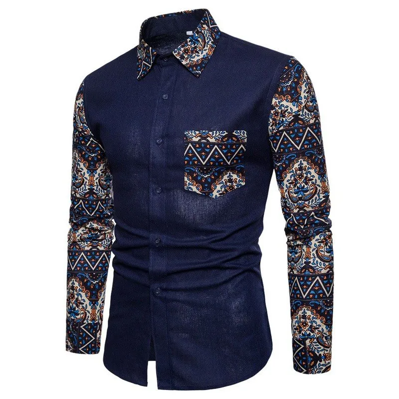 Autumn Fashion Shirts Male Cotton Slim Fit Turn-Down Dress Shirt