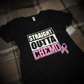 Awareness - Straight Outta Chemo (Breast Cancer Awareness) - T-Shirt