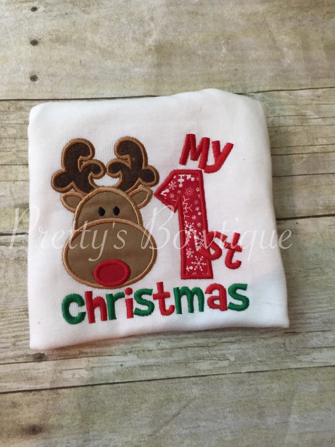 Babies 1st Christmas bosysuit or shirt -- My 1st Christmas Baby bodysuit or shirt Babies 1st Christmas Shirt Reindeer