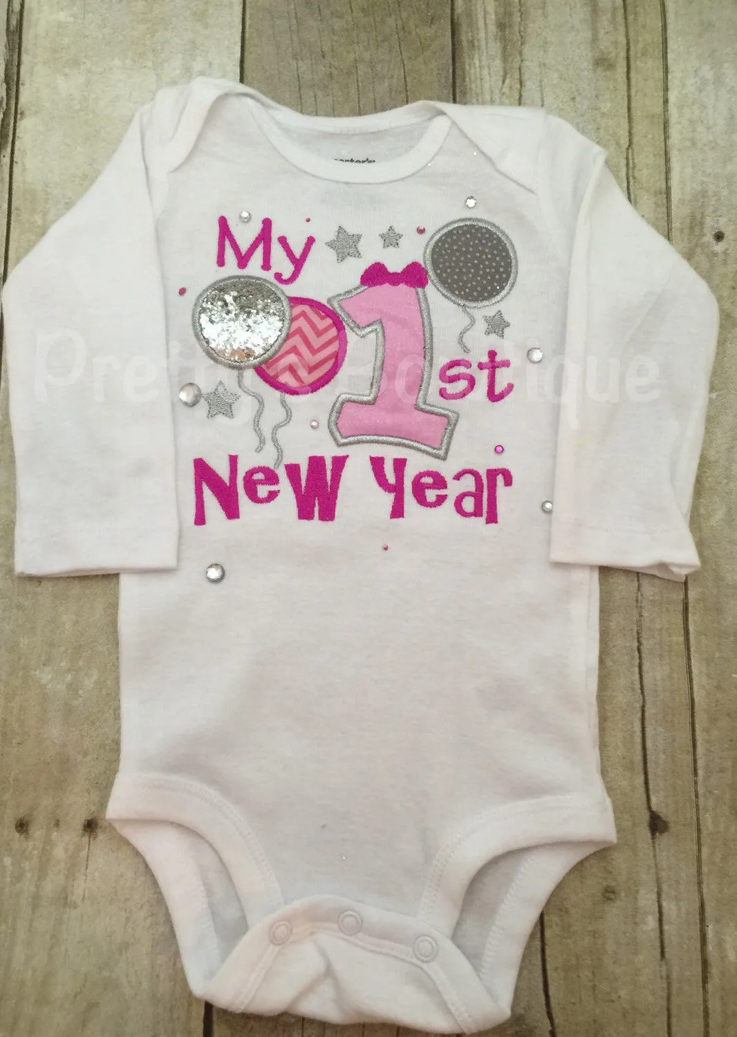 Baby girl 1st New Year's Shirt or bodysuit, legwarmers and headband.  ADD name for NO CHARGE 2016