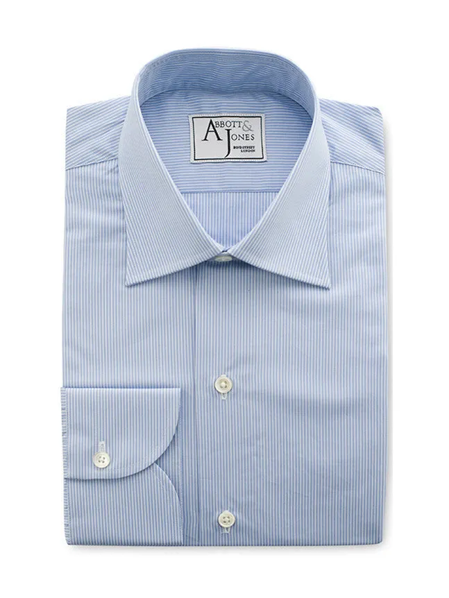 Bespoke - Light Blue & White Hairline Stripe Shirt