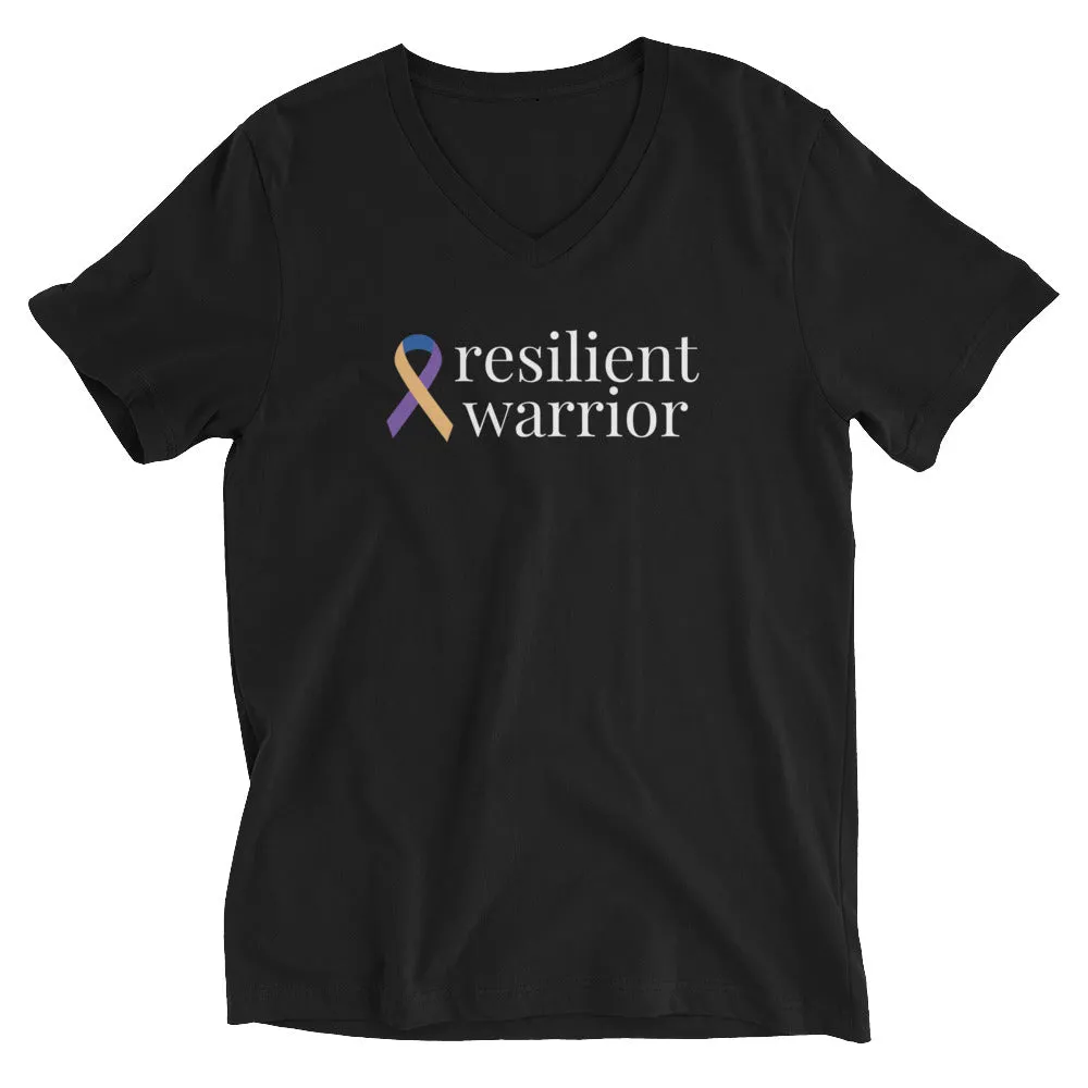 Bladder Cancer "resilient warrior" V-Neck T-Shirt