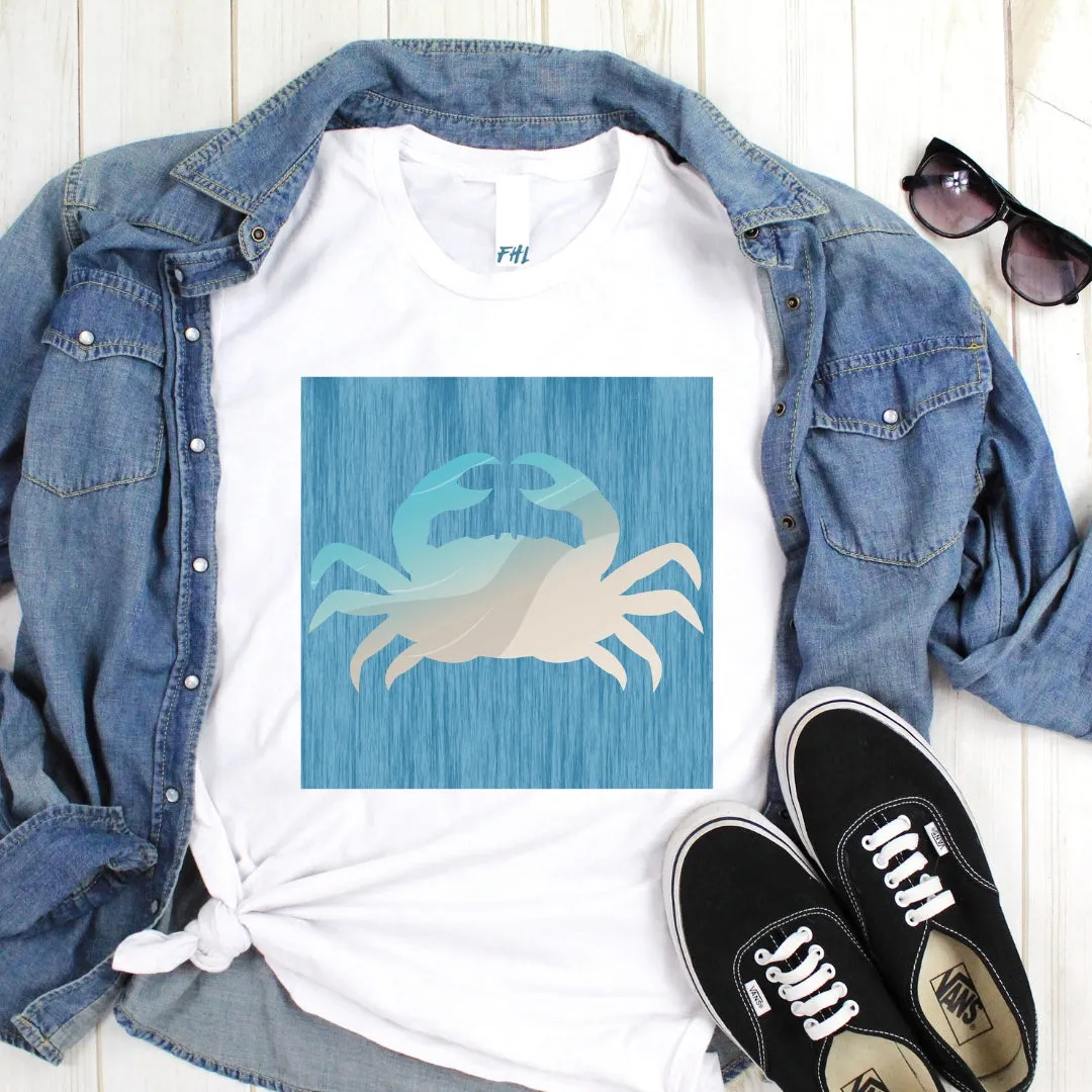 Blue Crab Cotton T-Shirt