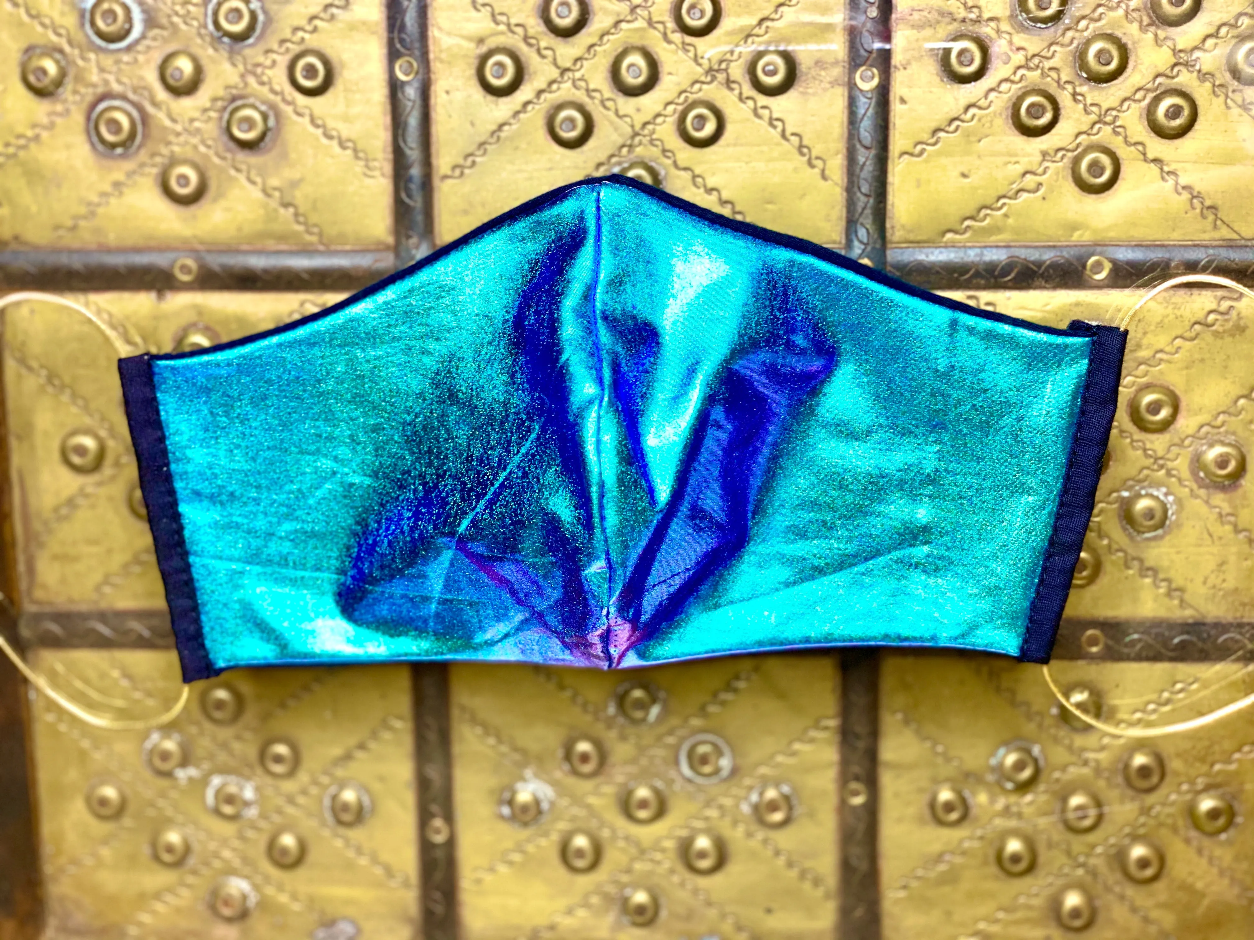 BLUE Iridescent Fabric Mask