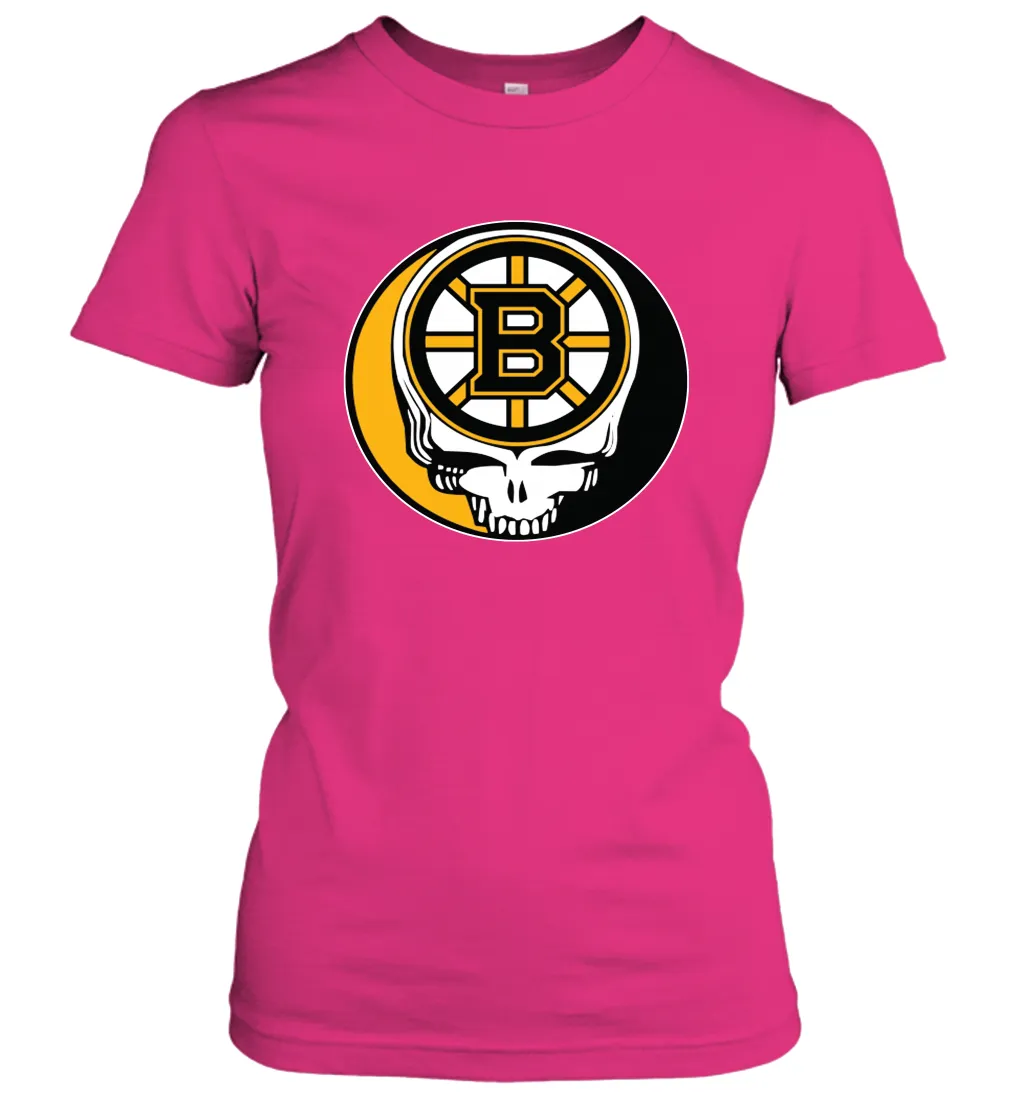 Boston Bruins Grateful Dead Steal Your Face Hockey NHL Womens T-Shirt