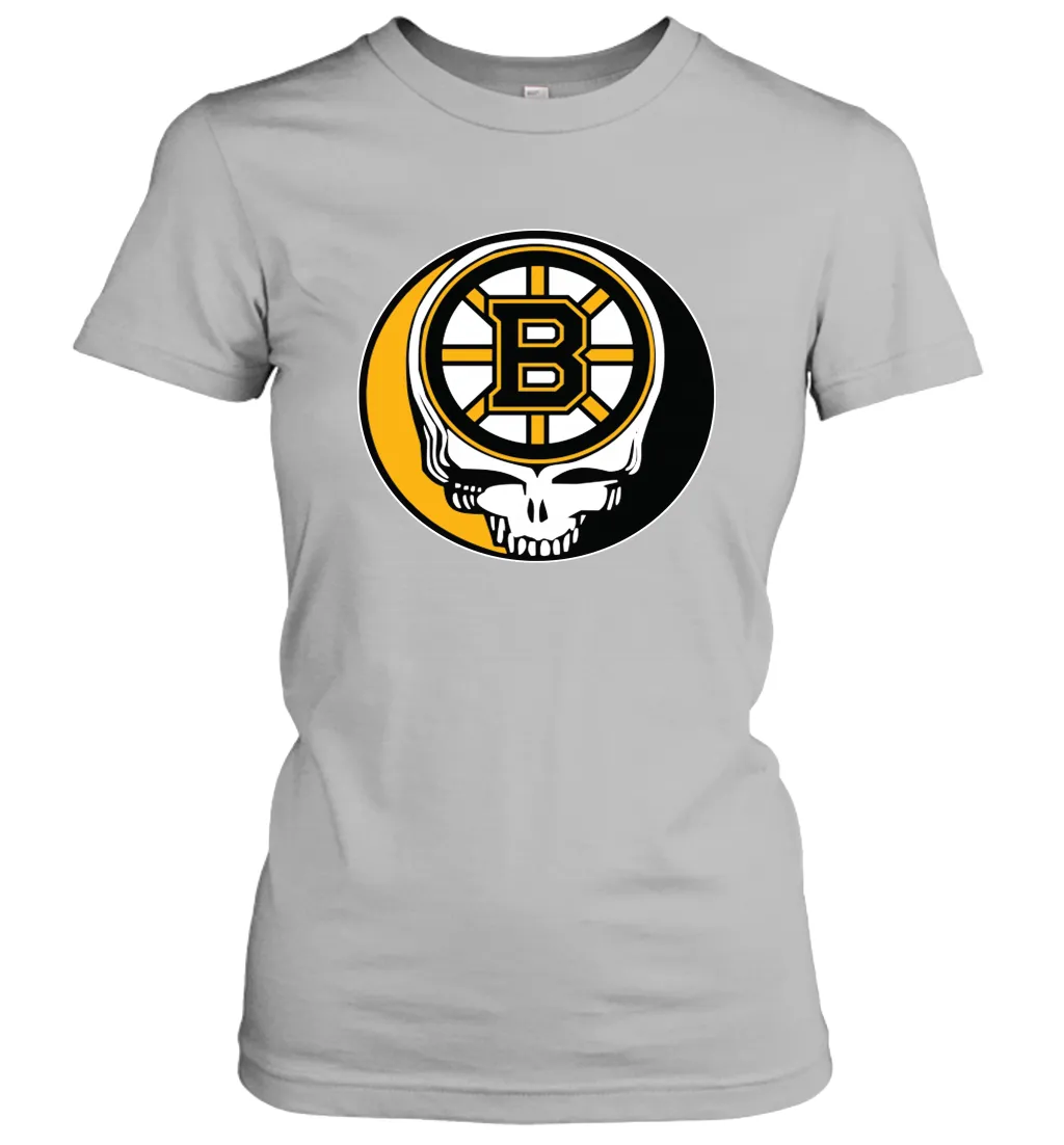 Boston Bruins Grateful Dead Steal Your Face Hockey NHL Womens T-Shirt