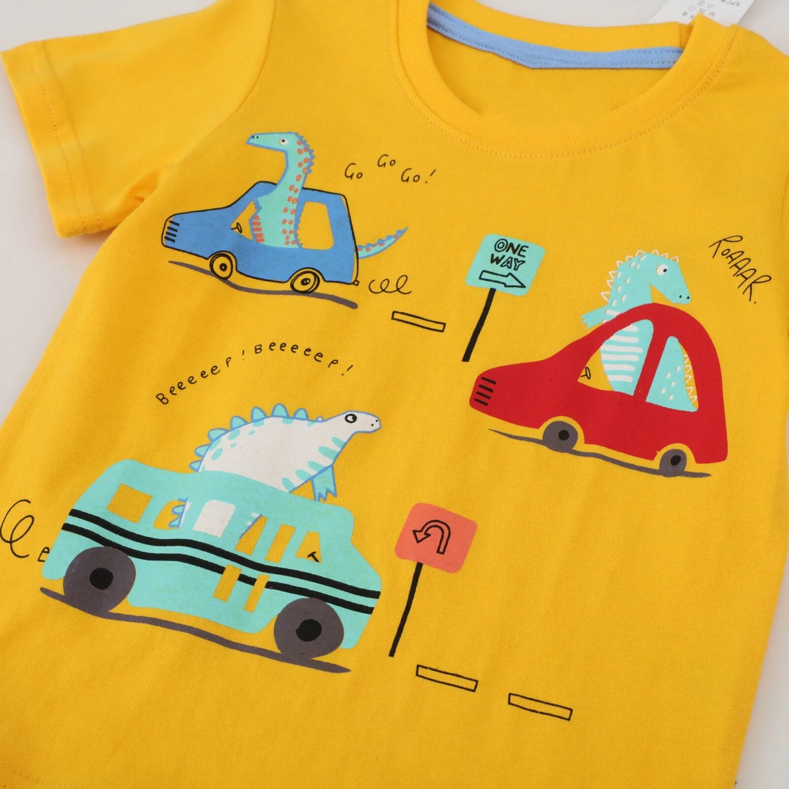 Boys Cotton T-Shirts Summer Cotton Tees & Tops for Baby Boys | Toddler Boys Dino Cars Tees Clothing Gift for Boys Tees Outfit Pack of 3 Tees