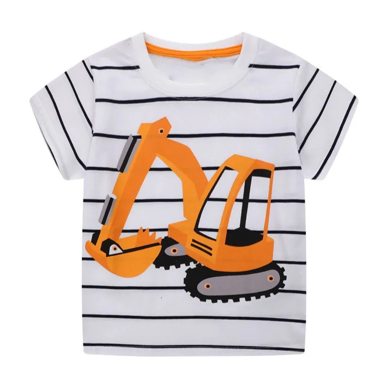 Boys Cotton T-Shirts Summer Tees & Tops for Baby Boys | Dino Skating Toddler Baby Boys T-Shirts Clothing Gift for Boys Tees Outfit Pack of 3