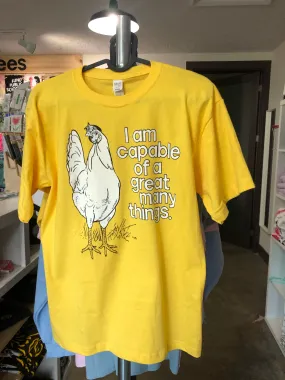 BPR- Youth Large T-shirt- positive chicken - yellow