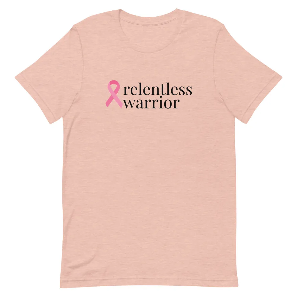 Breast Cancer relentless warrior Ribbon T-Shirt - Light Colors