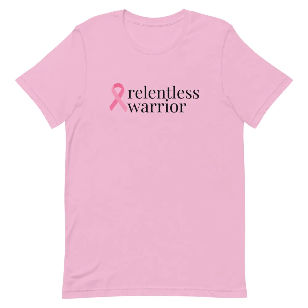 Breast Cancer relentless warrior Ribbon T-Shirt - Light Colors