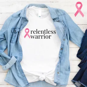 Breast Cancer relentless warrior Ribbon T-Shirt - Light Colors