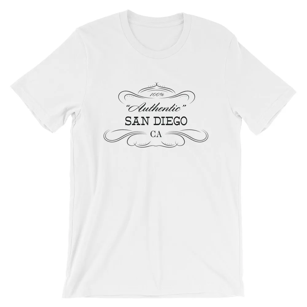 California - San Diego CA - Short-Sleeve Unisex T-Shirt - "Authentic"