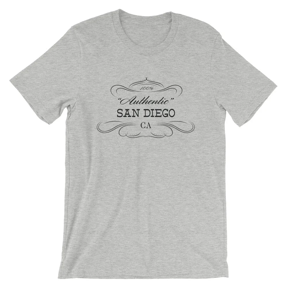 California - San Diego CA - Short-Sleeve Unisex T-Shirt - "Authentic"