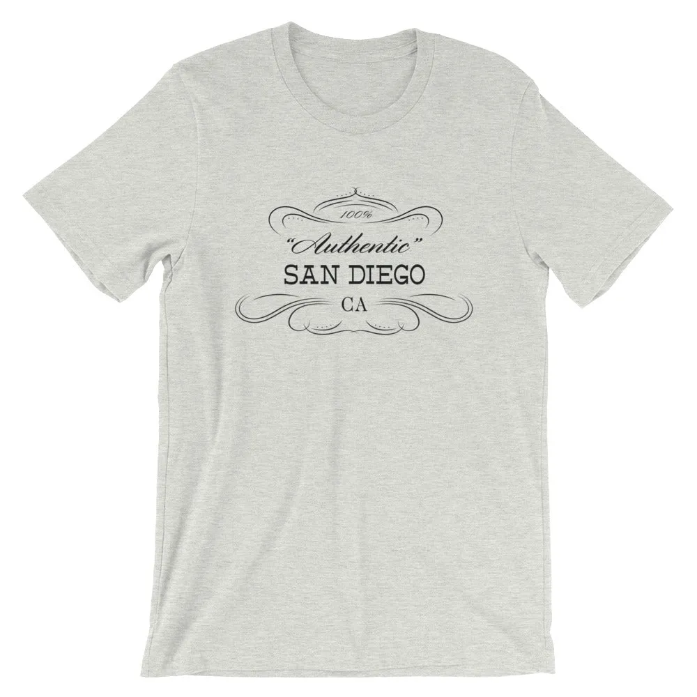 California - San Diego CA - Short-Sleeve Unisex T-Shirt - "Authentic"