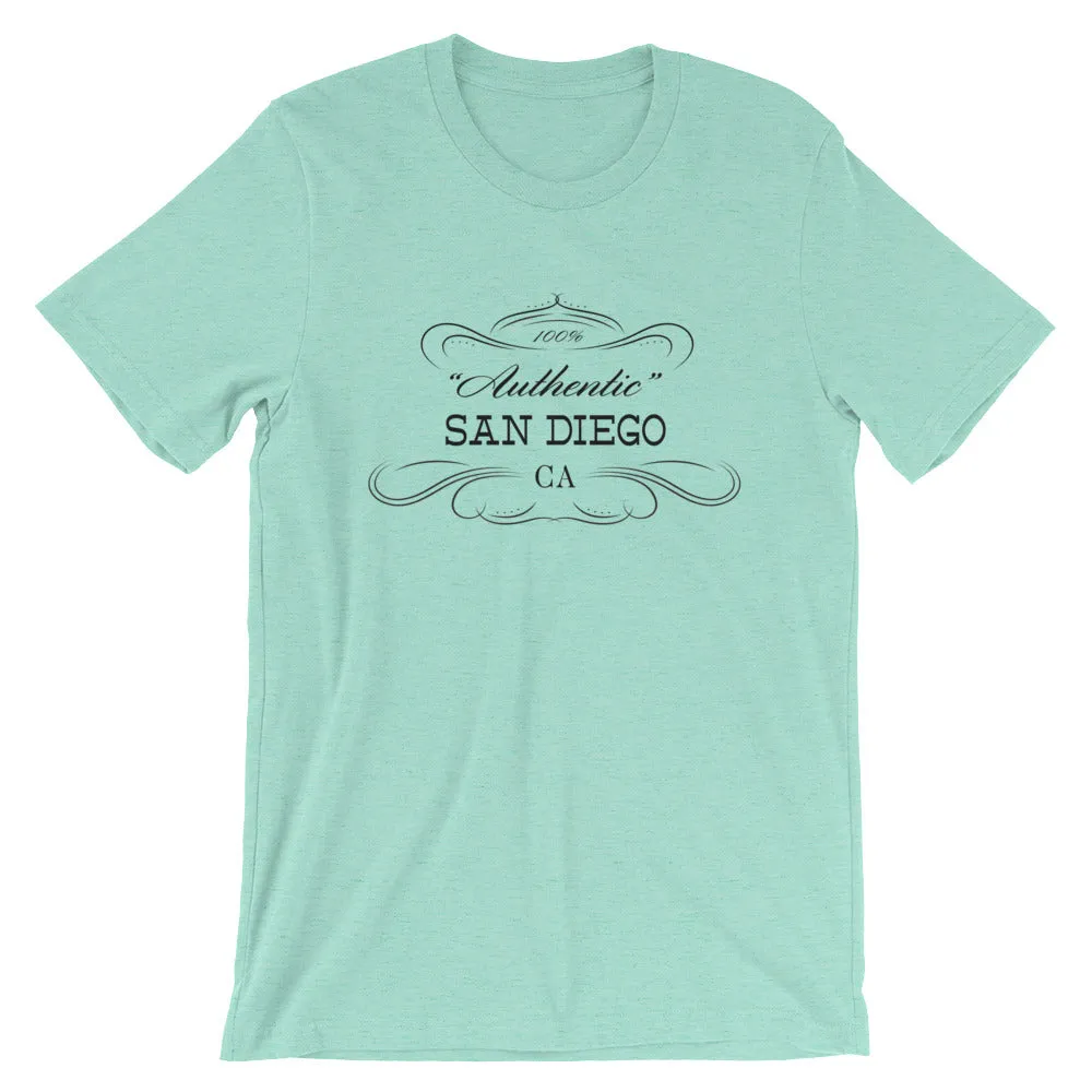 California - San Diego CA - Short-Sleeve Unisex T-Shirt - "Authentic"