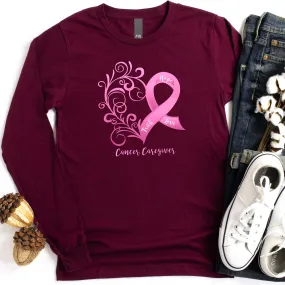 Cancer Caregiver Heart Long Sleeve Tee - Dark Colors