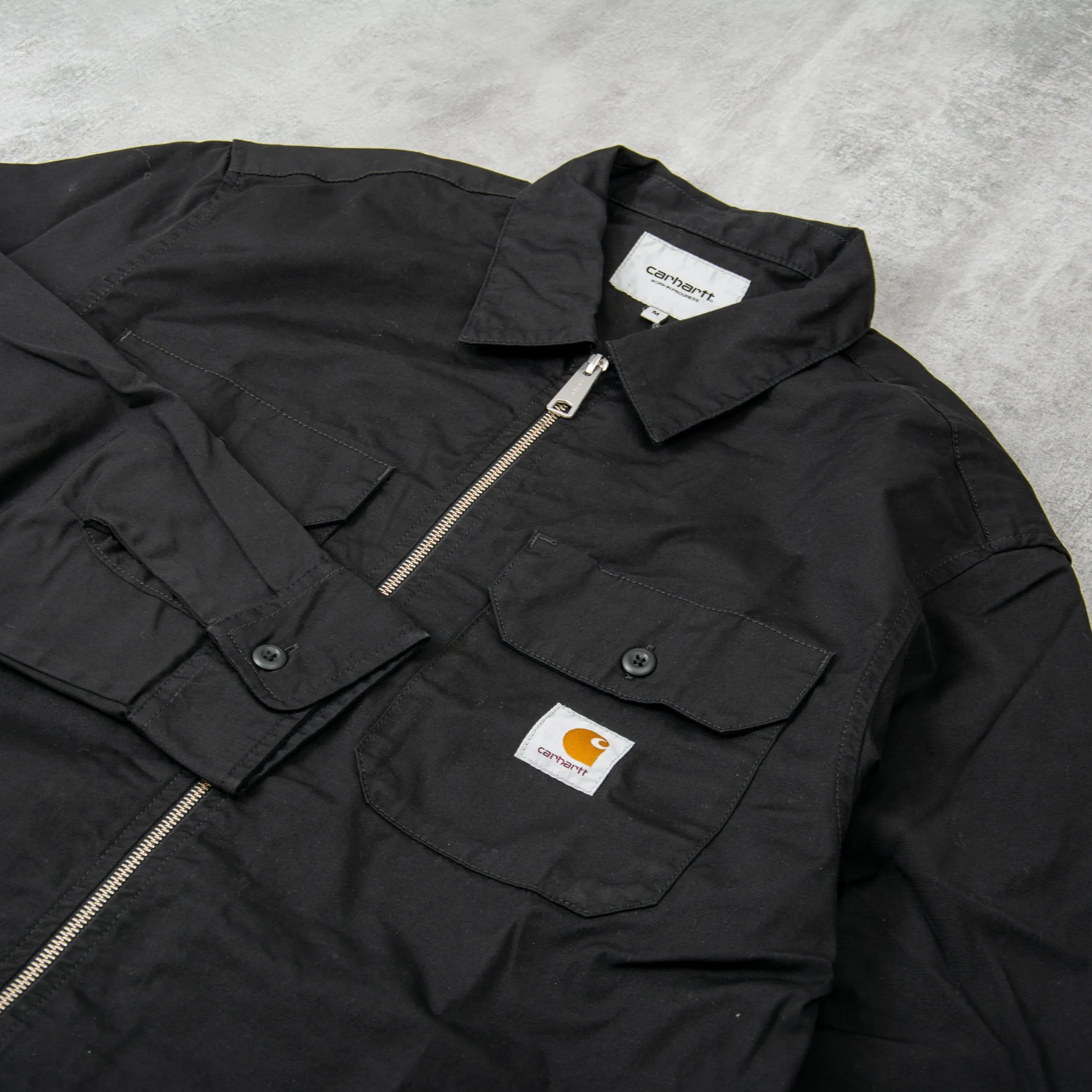 Carhartt WIP Craft Zip L/S Shirt - Black Rinsed