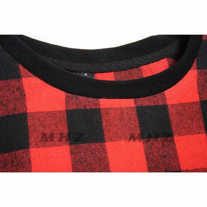 Chequered Longline T-Shirt