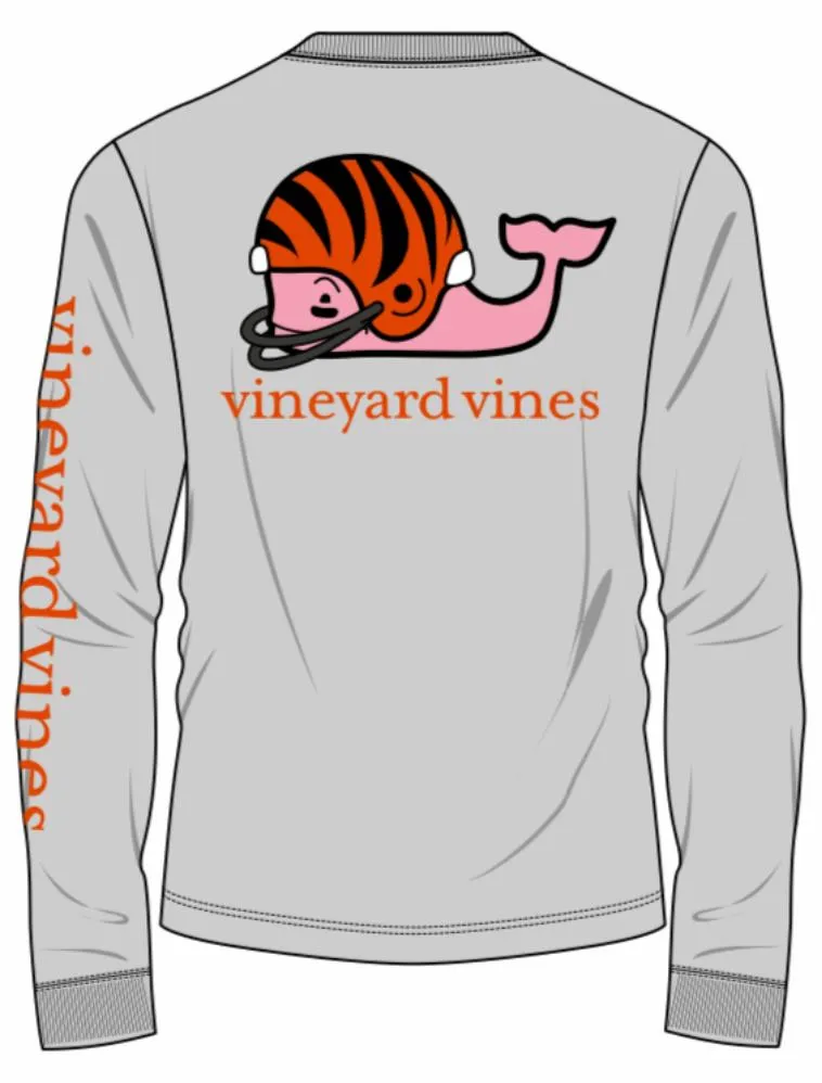 Cincinnati Bengals Vineyard Vines Whale Helmet Long Sleeve T-Shirt