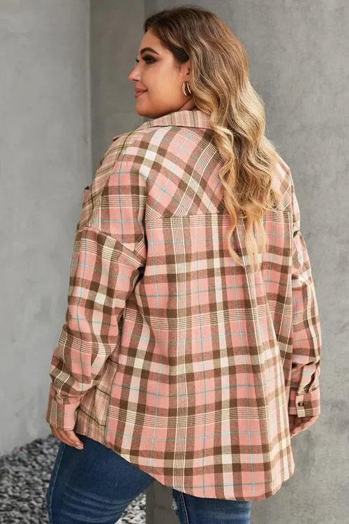 Classic Plaid Button Up Collared Shirt (1X - 2X)