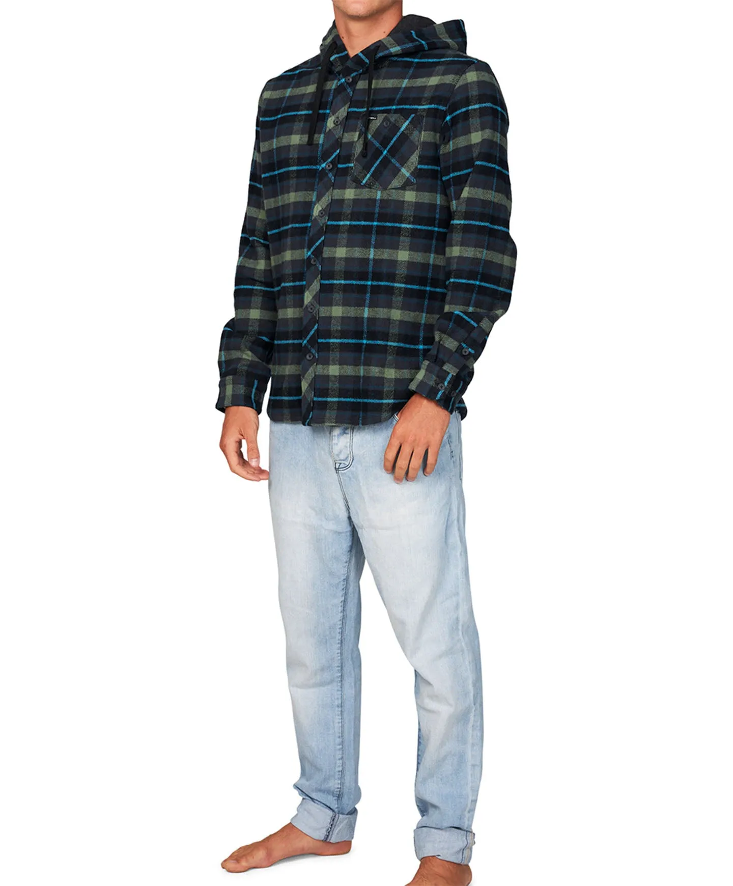 Clayton Hooded Flannel - Graphite