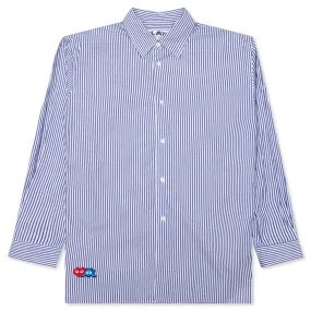 Comme des Garcons PLAY x the Artist Invader Striped Shirt - Blue/White