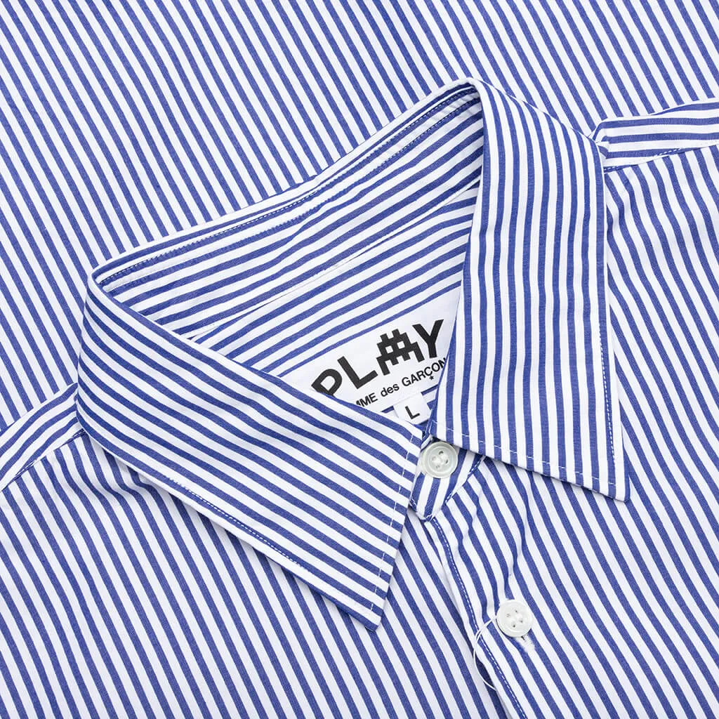 Comme des Garcons PLAY x the Artist Invader Striped Shirt - Blue/White