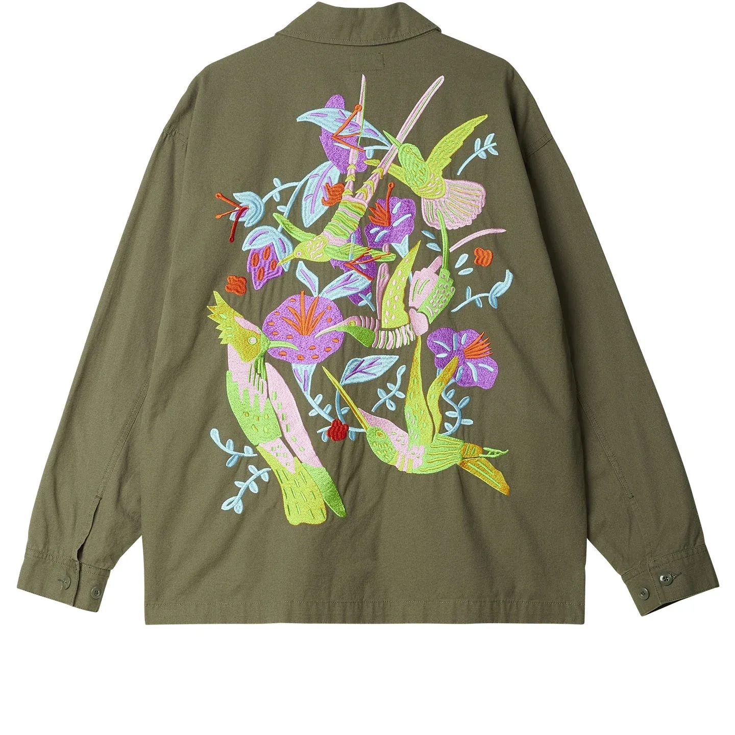 Contrast Shirt Jacket - olive