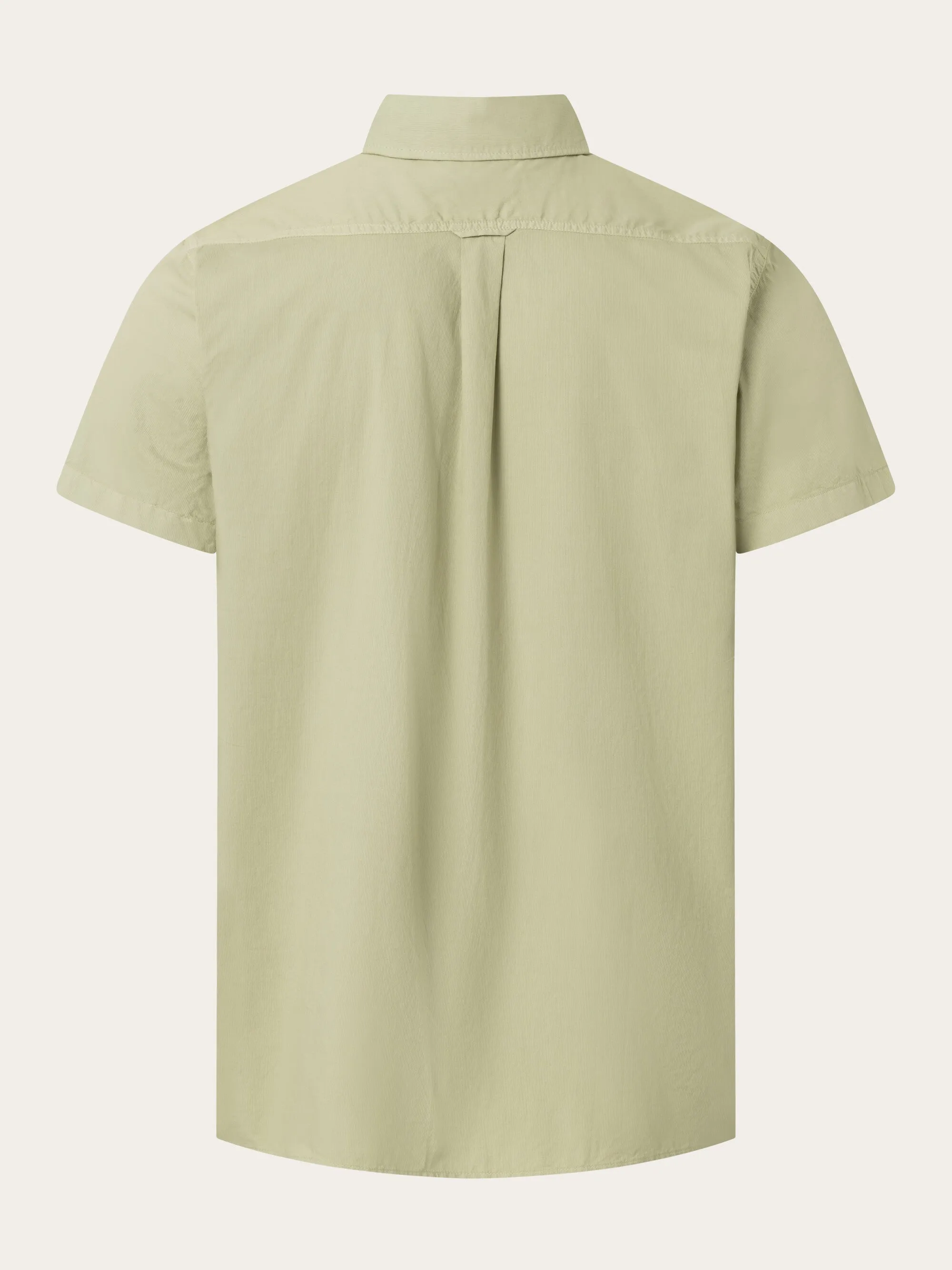 Costum fit cord look short sleeve shirt - Swamp