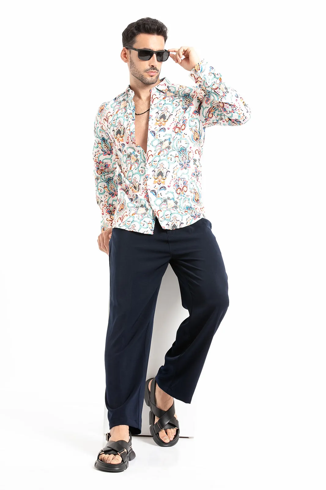 Daisy Floral Print Shirt Full-Sleeve