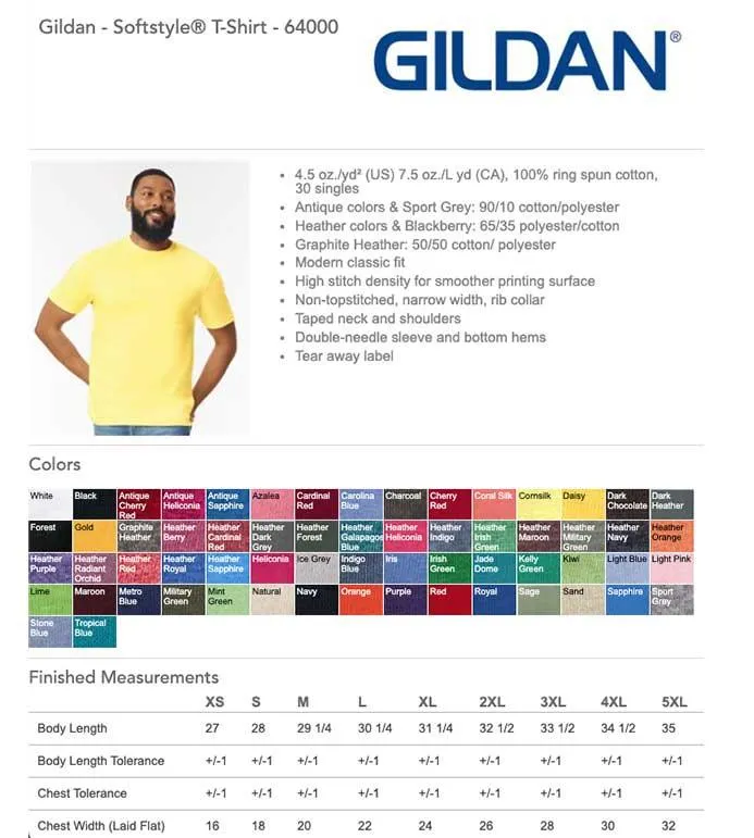 Embroidered Gildan Softstyle T-Shirt