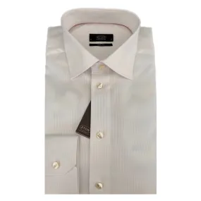 ETON Cream Self Stripe Slim Fit Shirt