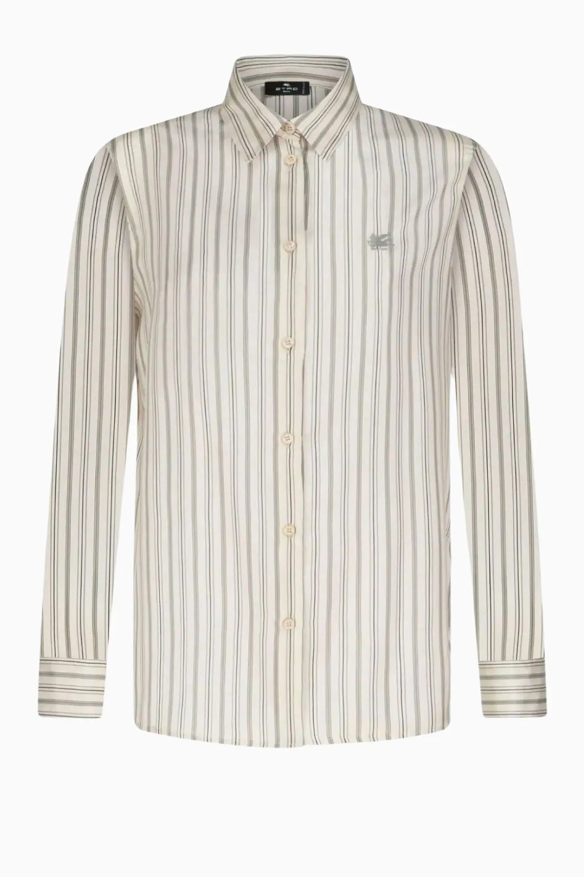 Etro Silk Stripe Shirt - White Grey