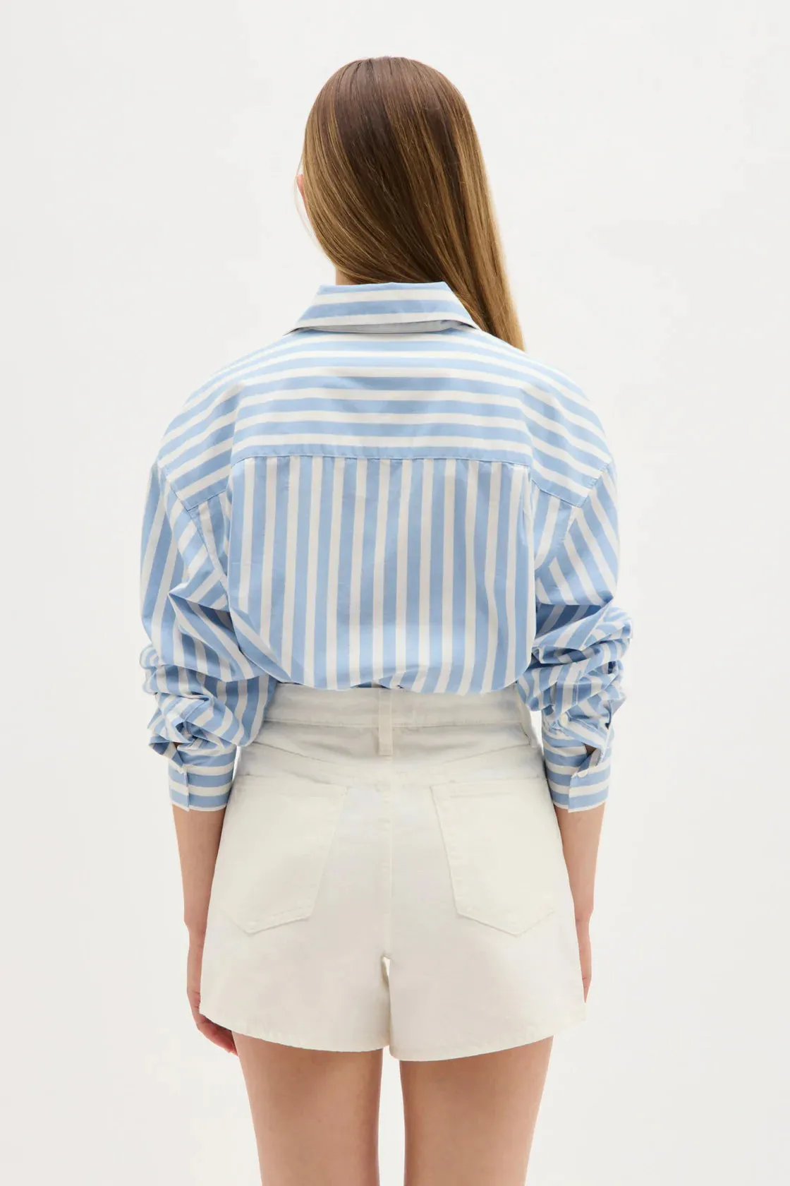 Everyday Poplin Shirt Cornflower Blue Stripe