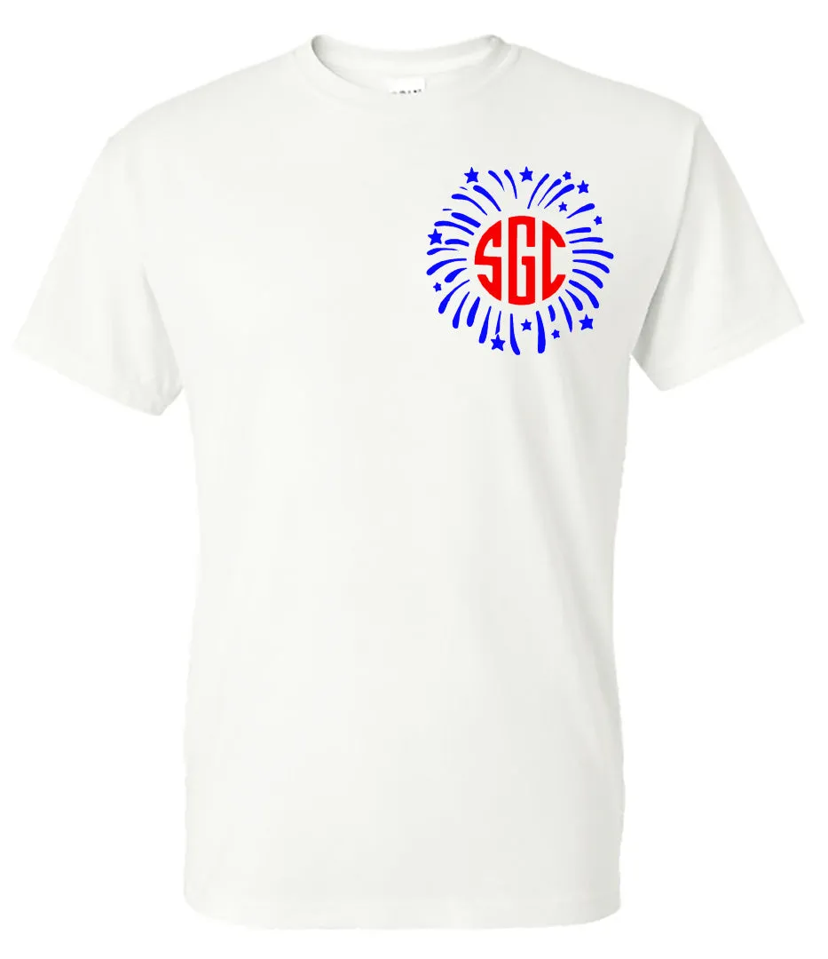 FIREWORKS MONOGRAM T-SHIRT (LEFT CHEST)