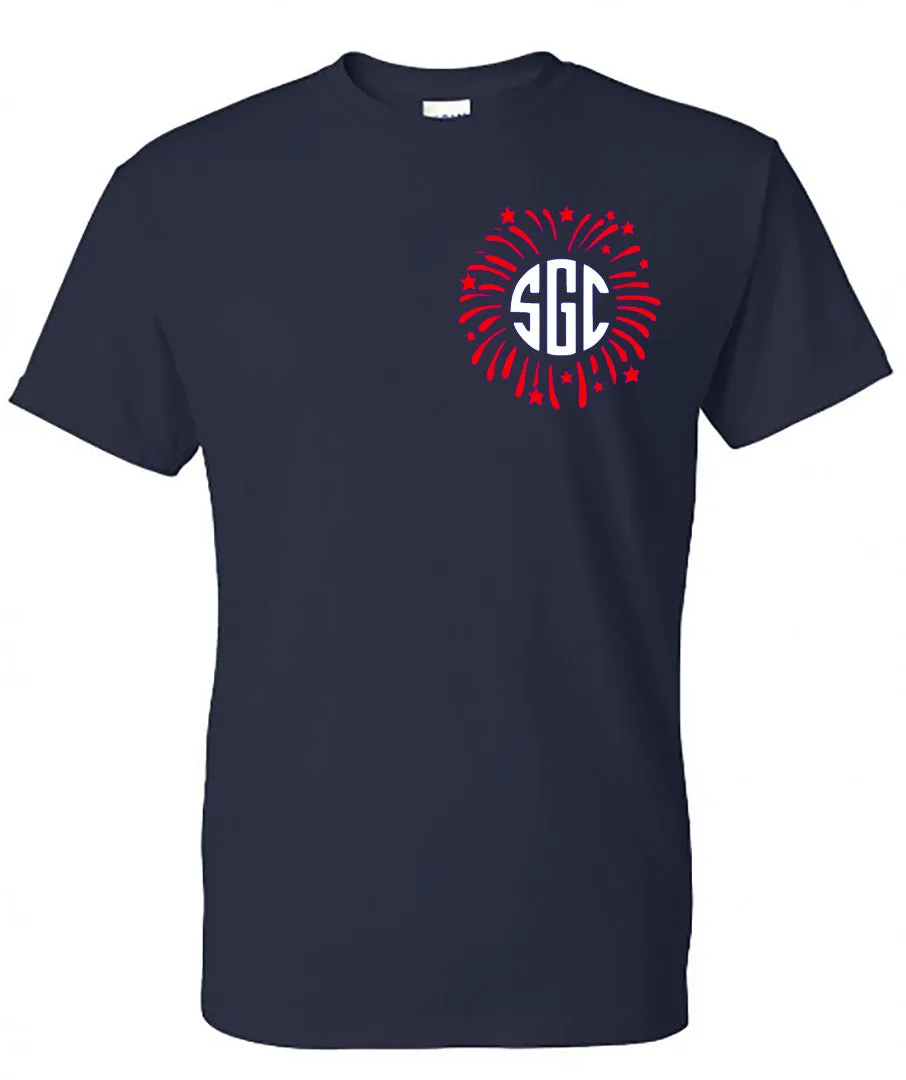 FIREWORKS MONOGRAM T-SHIRT (LEFT CHEST)