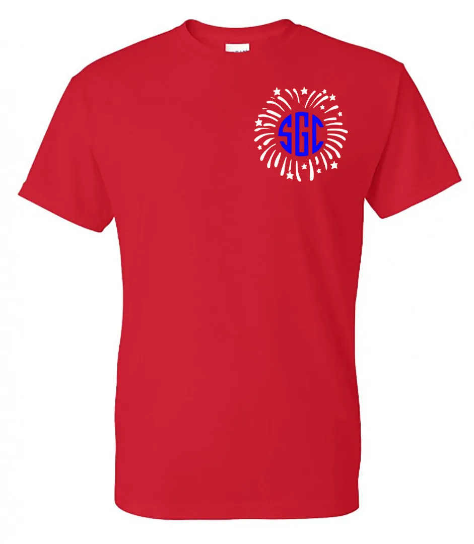 FIREWORKS MONOGRAM T-SHIRT (LEFT CHEST)